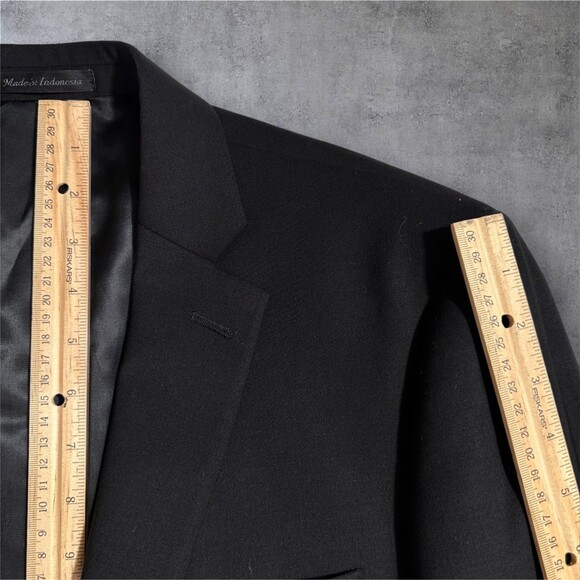 CALVIN KLEIN Men's Blazer 40L Sport Coat Two Button Jacket Black Stretch Wool - Picture 8 of 14
